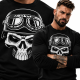 LONGSLEEVE CHOPPER M8 BIKER SKULL CHOPPER